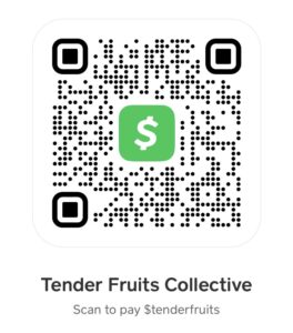 A screenshot of the scan code for Tender Fruits Collective's Cashapp